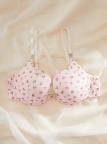 SHEIN Sujetador Femenino Floral - Rosa - Ver 5