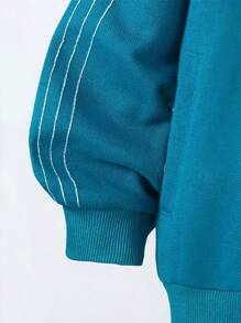 Tween Boy Bear Graphic Patchwork Side Insert Sleeve 2-Piece Jacket And Pants Set
