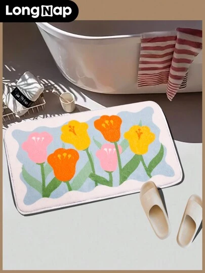 LongNap™ 人造羊絨花吸水地墊浴室地毯浴室門防滑墊