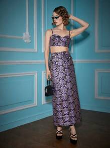 Alice McCall 设计师全印花短款吊带背心，适合夏季、假日、度假、外出、节庆、伊比沙岛 - 彩色 - 查看 4