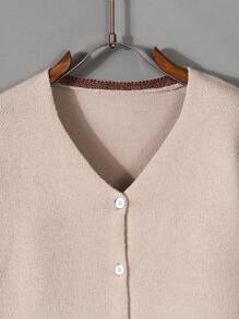 Teenagers' Casual Plaid Print Cardigan