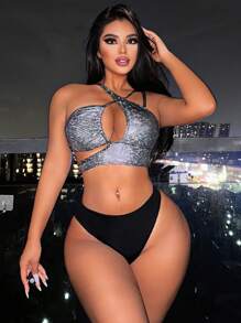 Swim SXY 夏季女士精致、华丽、性感镂空比基尼上衣 - 彩色 - 查看 1