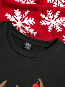 SHEIN EZwear 大碼女性聖誕馴鹿角T恤