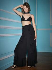 Alice McCall Designer Solid Contrast Lace Bralette,Women Bra,For Summer, Holiday - Black - View 6