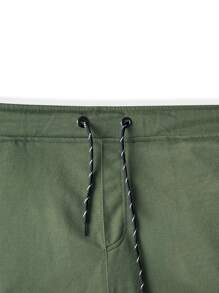 Manfinity Homme 2 Piezas/paquete Pantalones Largos Para Hombres Con Cordón De Impresión De Letras - Multicolor - Ver 3