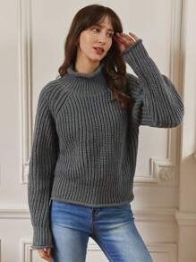 SHEIN Frenchy Women's Solid Color Loose Casual Sweater