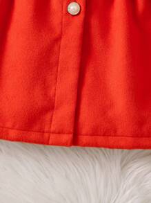 SHEIN 小女孩甜美蝴蝶結設計休閒長袖毛呢襯衫秋冬