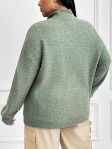 SHEIN EZwear 大碼衛衣 - 綠色 - 查看 2