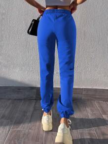 EURMUSE Women's Drawstring Waist Sportswear Pants - Blue - View 2