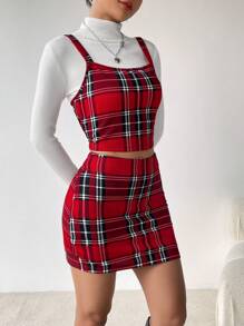 SHEIN EZwear 女性兩件套裝 - 紅色 - 查看 3