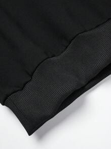 Manfinity Homme Men's Hooded Sweatshirt With Letter Printing And Contrast Color Drawstring - Grey - View 3