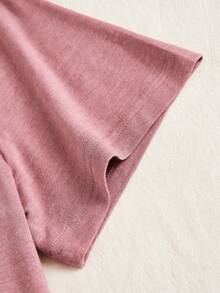 SHEIN Lady Camiseta con letra & con patrón floral - Rosa - Ver 6