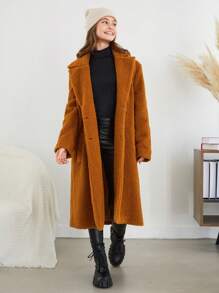 RueChic Teen Girls' Teddy Fleece Jacket - Camel - View 3