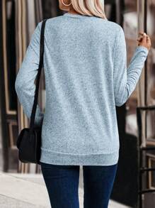 EMERY ROSE 女性長袖包覆式下擺t恤