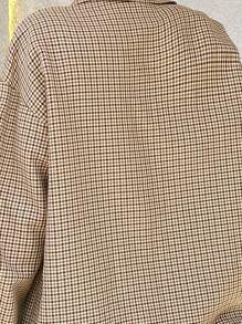 SHEIN Unity Women's Plaid Drop Shoulder Overcoat - Coffee Brown - View 7