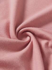 Heart Print Tee Graphic Tees Women Tops - Dusty Pink - View 4