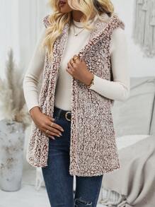 SHEIN LUNE Women's Sleeveless Hooded Jacket