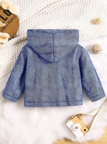 Bebé Chicos Abrigo con capucha forro polar - Azul - Ver 2