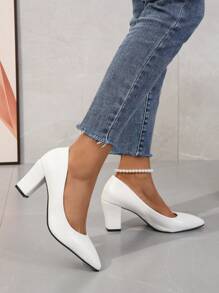 Fall/Winter 2025 Women's Elegant White High Heel Pumps,Elegant