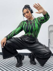 Coolane Mesh Flame Print Women's Top - Multicolor - View 4