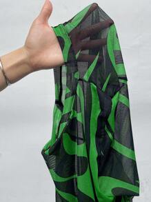 Coolane Mesh Flame Print Women's Top - Multicolor - View 8