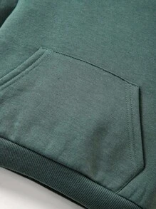 Infant Boys' Letter Embroidered Hooded Color Contrast Sweatshirt Set - Green - View 8