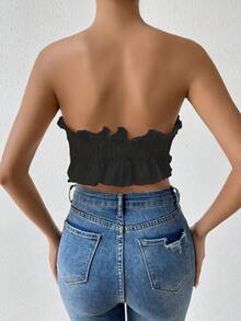 Chiquease Women'S Special Embroidered Fabric Off Shoulder Top - Black - View 2