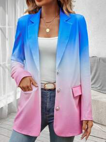 SHEIN LUNE Bóng Cổ áo Ngực đơn Áo vest - Nhiều màu - Xem 4
