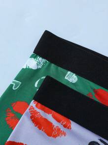 男式短褲內褲,男孩四角印花內褲,大尺寸透氣男式短褲,四季褲,男式3入組 - 彩色 - 查看 8