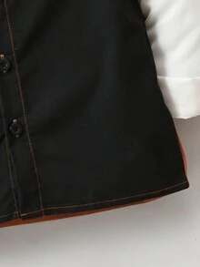 SHEIN Toddler Boys' Fashionable Street Style Thick Warm Shirt Jacket For Autumn And Winter - Multicolor - View 7