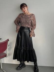 FRIFUL Của phụ nữ Da giả Váy - màu đen - Xem 10