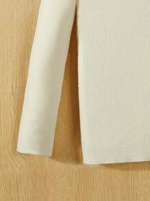 SHEIN Suéter Con Cuello Simulado Para Niñas Jóvenes, De Abalorios Con Diamantes De Imitación - Albaricoque - Ver 4