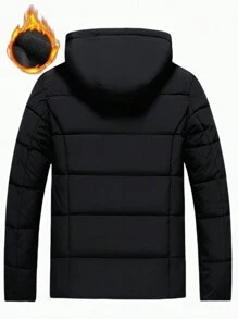 Manfinity Homme Herren Lange Ärmel Kapuzen Wattierte Jacke, für Herbst und Winter
