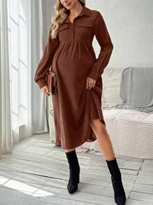 SHEIN 孕婦長袖襯衫裙