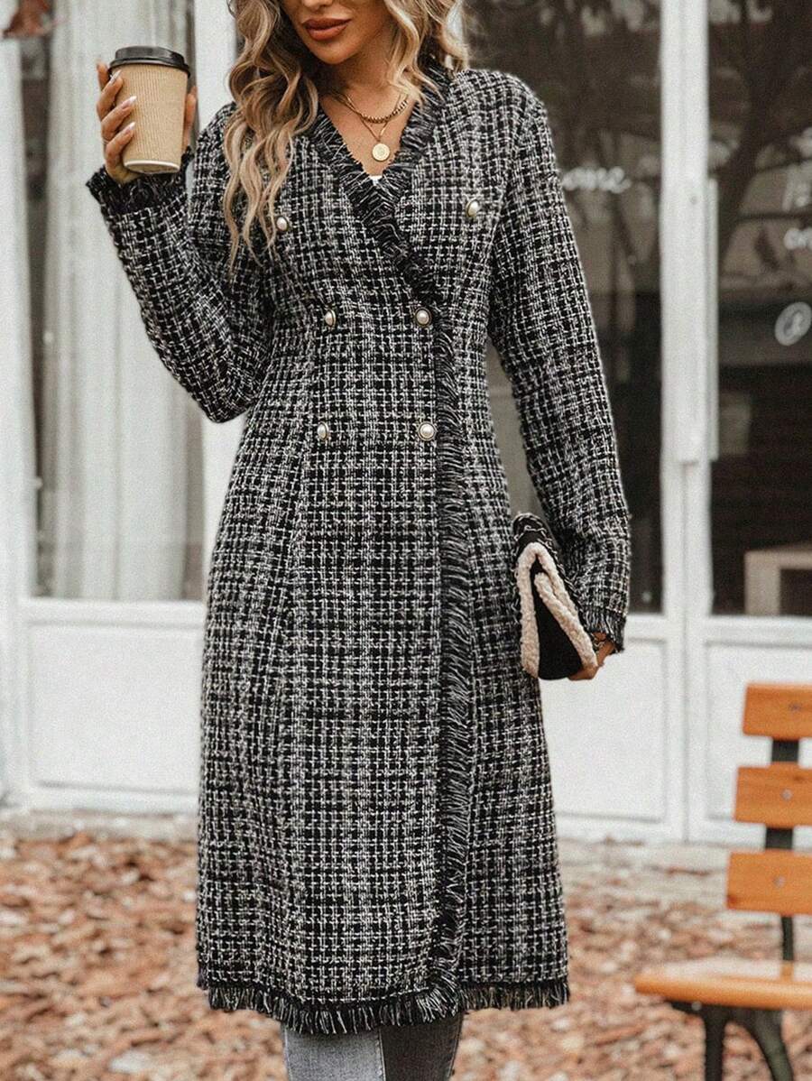 Chiquease 女款長袖格子夾克/外套