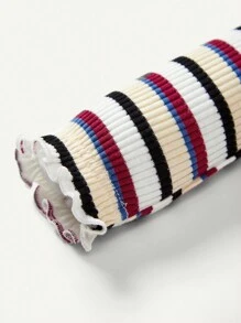 Cozy Pixies 嬰兒女童條紋上衣和荷葉邊吊帶裙套裝 - 乾枯玫瑰色 - 查看 6