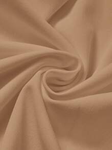 SHEIN MOD Women Daily Wear Solid Color Flare Skirt - Khaki - View 4