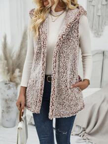 SHEIN LUNE Women's Sleeveless Hooded Jacket