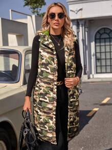 SHEIN LUNE 女士迷彩背心加厚外套 - 彩色 - 查看 4