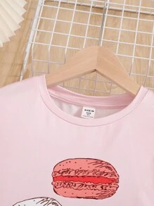 SHEIN Ensemble Pyjama À Manches Longues À Col Rond En Tricot Pour Les Adolescentes À La Mode De Style De Rue