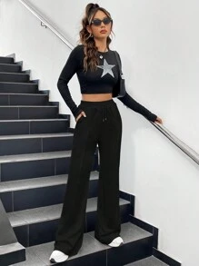 SHEIN EZwear 女士衛生褲 - 黑色 - 查看 5