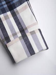 Manfinity Homme Men Plaid & Letter Graphic Overcoat - Multicolor - View 7