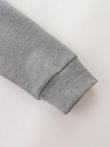 Chàng trai trẻ In máy xúc Áo nỉ - Xám - Xem 5