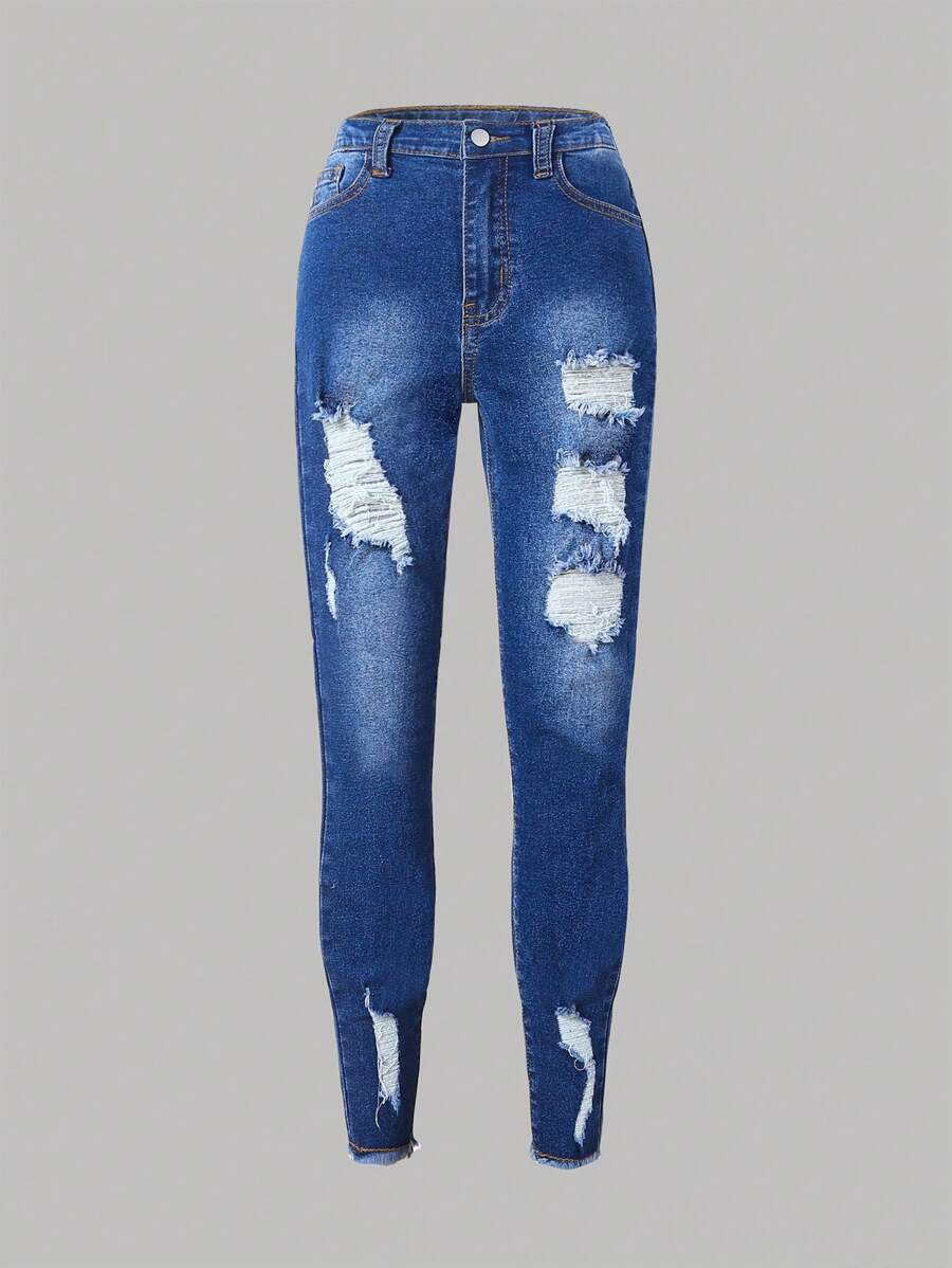 Girls Blue Slim fit Lycra Washed Jeans