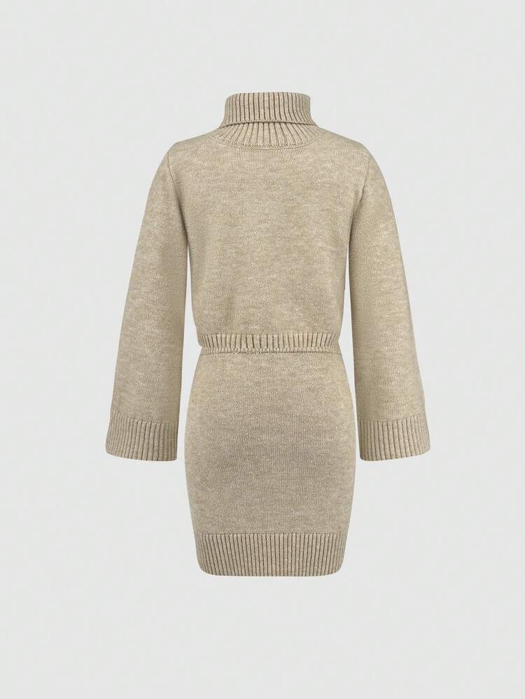 Women's Turtleneck Bell Sleeve Sweater 2pcs/Set Fall Cloth For Women