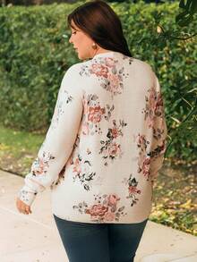 EMERY ROSE 大尺寸花卉圖案下垂肩毛衣 - 彩色 - 查看 2