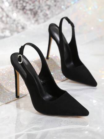 Fashionable And Comfortable Apricot Velvet Pointed Toe 12cm High Heel Stiletto Heel Strap Style Women's Spring And Autumn Shoes,Women Pumps,Elegant