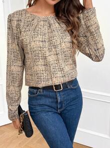 SHEIN Frenchy Blusa De Mujer Con Encaje Y Lazo Posterior
