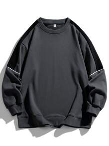 男士時尚圓領簡約運動外套 - 深灰色 - 查看 2