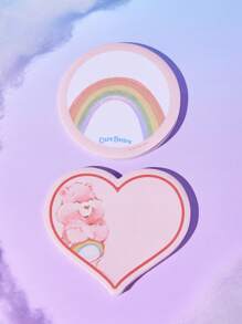 ROMWE X Care Bears 2 Packs Cartoon Bear Shaped Sticky Notes With Heart & Circle Design, School - Multicolor - View 2